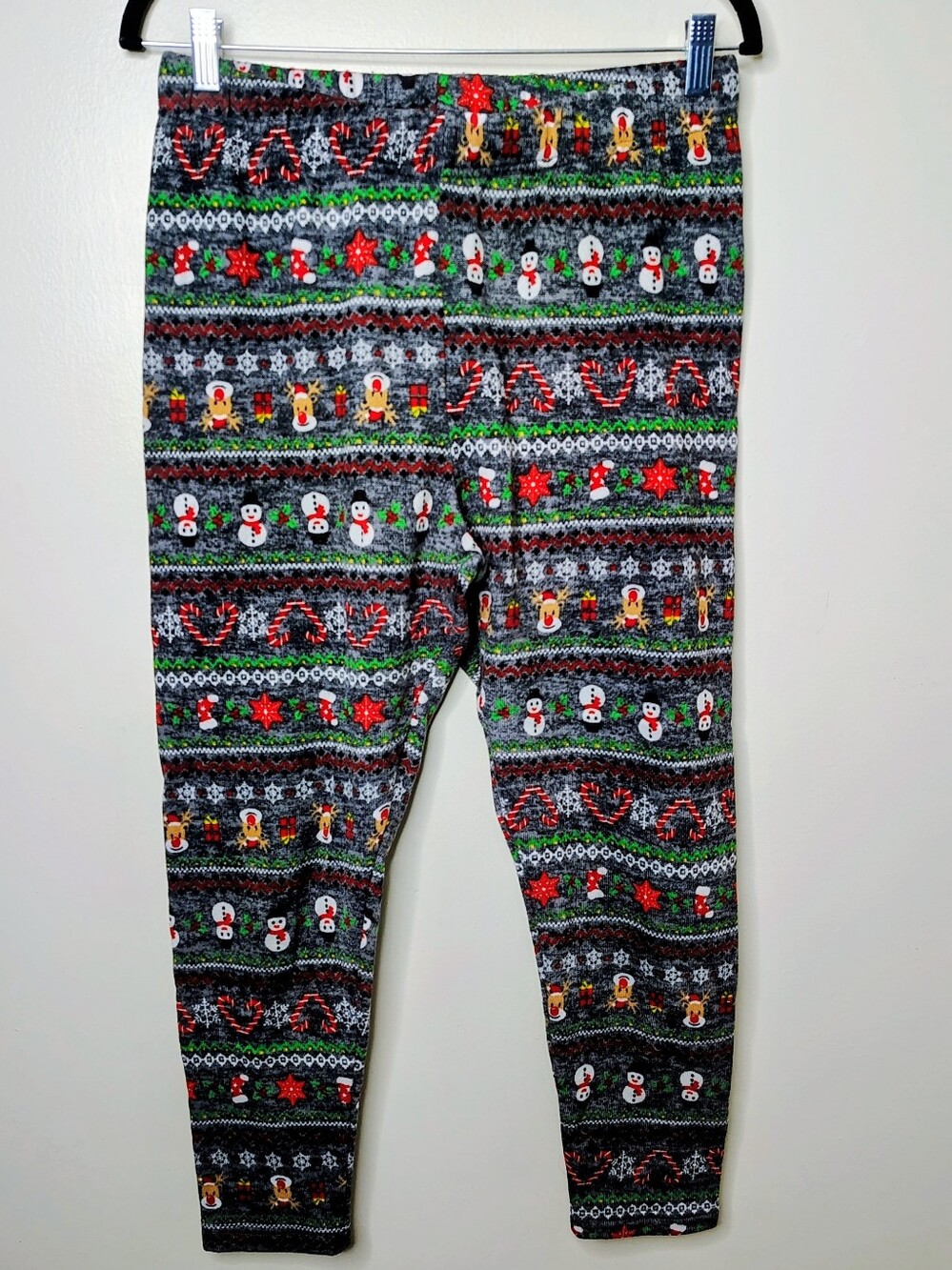 Terra & Sky Christmas Leggings 0X 14W Reindeer Snowman Holiday Fair Isle